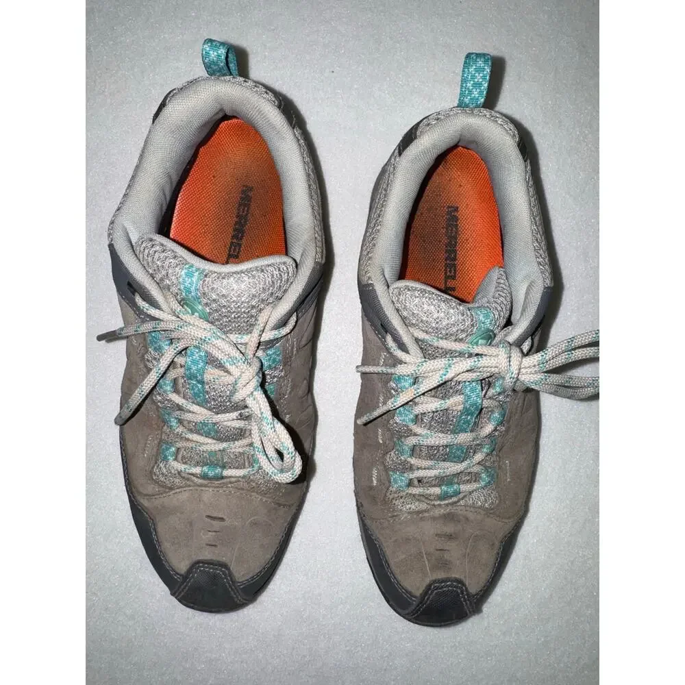 Merrell Womens Zeolite Serge Waterproof Hiking Shoes Castle Rock Lagoon Gray 8.5